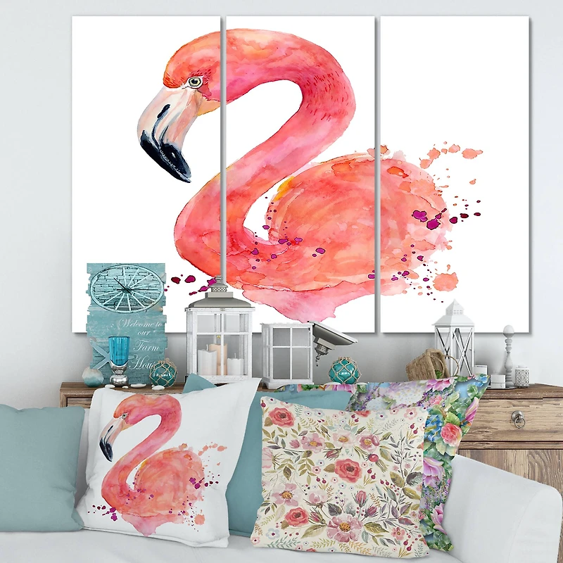 Designart - Portrait of Pink Flamingo I