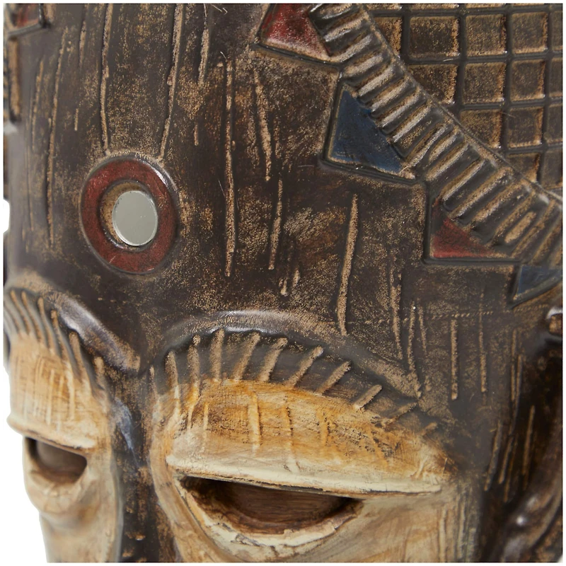 21" Brown Primitive African Mask Sculpture