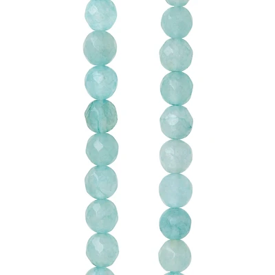 Aqua Faceted Quartzite Round Beads, 6mm by Bead Landing™