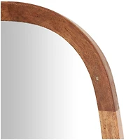 40" Brown Simplistic Wooden Wall Mirror with Rounded Edges