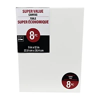8 Pack 9" x 12" Super Value Canvas by Artist's Loft®