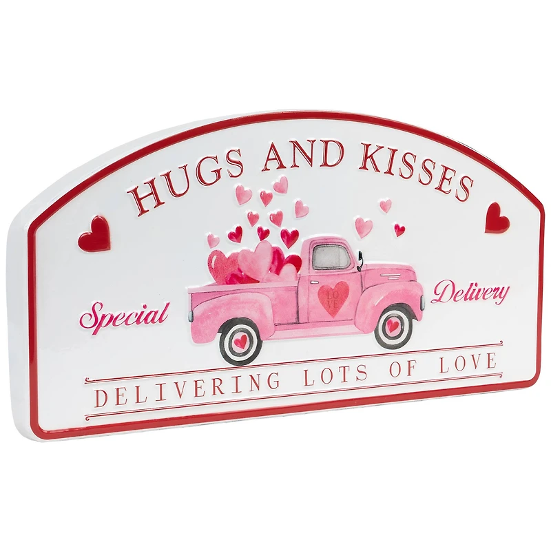 18" Hugs and Kisses Valentine's Day Wall Sign