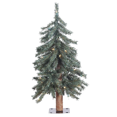 2ft. Pre-Lit Natural Bark Alpine Artificial Christmas Tree, Warm White Dura-Lit® LED Lights
