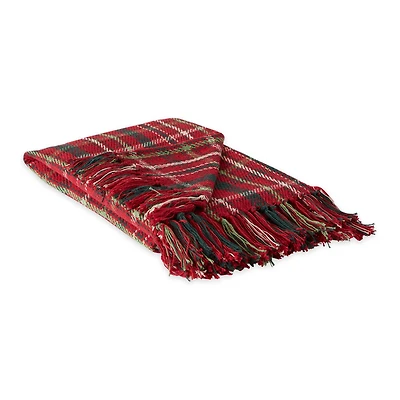 DII® Tartan Holly Plaid Recycled Cotton Throw