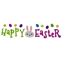 Pink & Green Happy Easter Spring Gel Window Clings