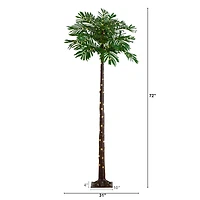 6ft. Pre-Lit UV Resistant Artificial Palm Tree with Warm White LED Lights