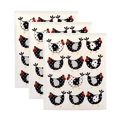 DII® Chickens Swedish Dishcloth, 3ct.