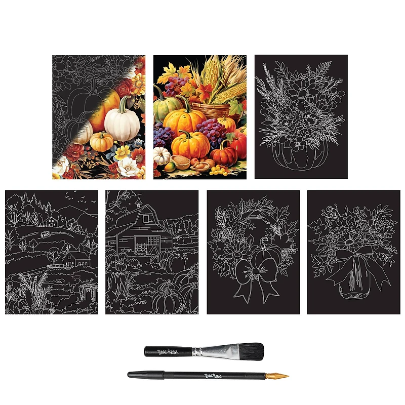 Brea Reese™ 6" x 8" Pumpkin Botanicals Scratch Art Paper Pad
