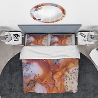 Designart 'Moss Agate with crack' Stone Bedding Set