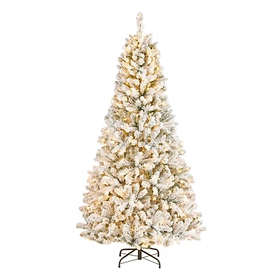 6.5ft. Pre-Lit Snowy Mixed Pine Artificial Christmas Tree, Clear Lights