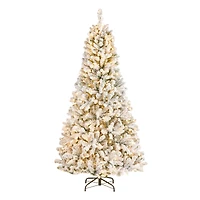 6.5ft. Pre-Lit Snowy Mixed Pine Artificial Christmas Tree, Clear Lights