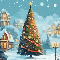 11" x 11" Festive Tree Canvas Painting Kit by Artist's Loft™
