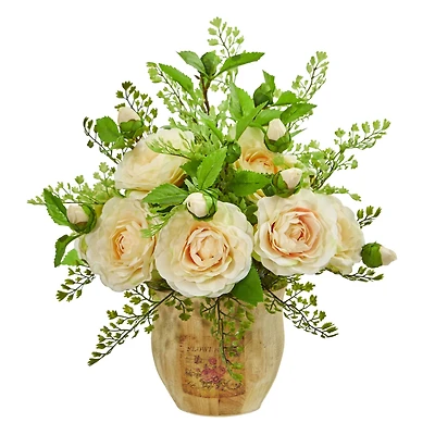 13" Camellia & Maiden Hair Artificial Arrangement