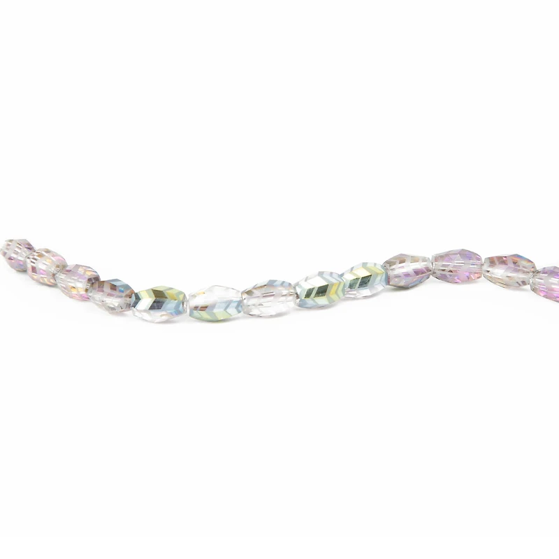 AB Glass Faceted Oval Beads, 11mm by Bead Landing™