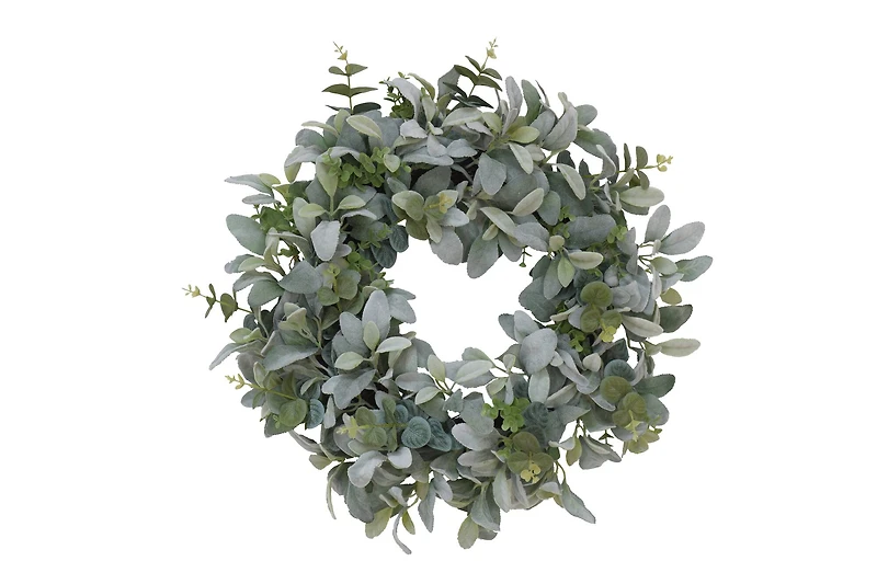 22" Green Lambs Ear Wreath