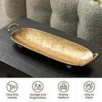 Glitzhome® Gold Oval Metal Decorative Trays Set