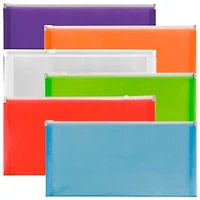 JAM Paper 4.13" x 9.5" Mixed Plastic Zip Closure Booklet Envelopes, 12ct.