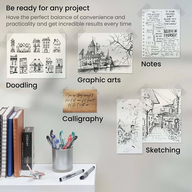 Arteza® Black Medium Nib Disposable Fountain Pens, 12ct.