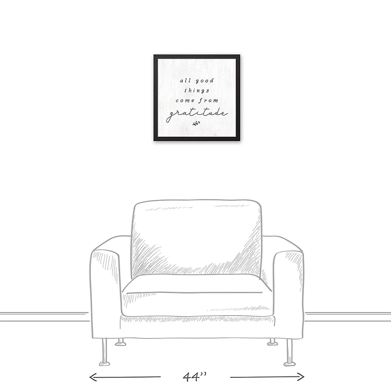 All Good Things Come from Gratitude Black Framed Canvas