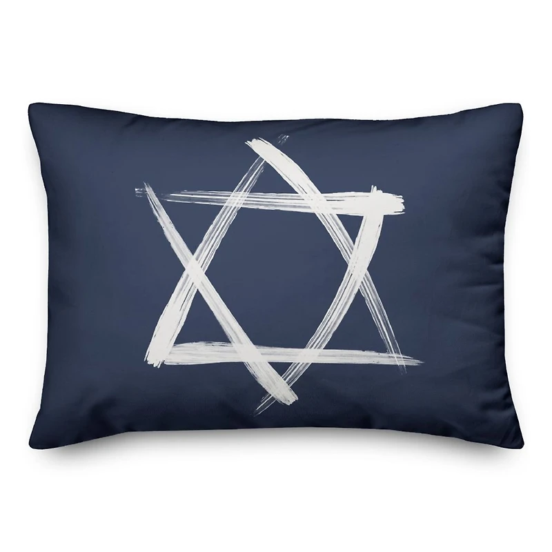 Brush Stroke Star of David 14x20 Spun Poly Pillow