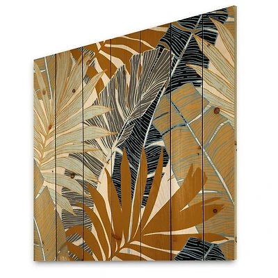 Designart - Abstract Tropical Summer Palm Tree & Banana Leaves