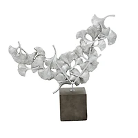 18" Silver Polystone Contemporary Sculpture