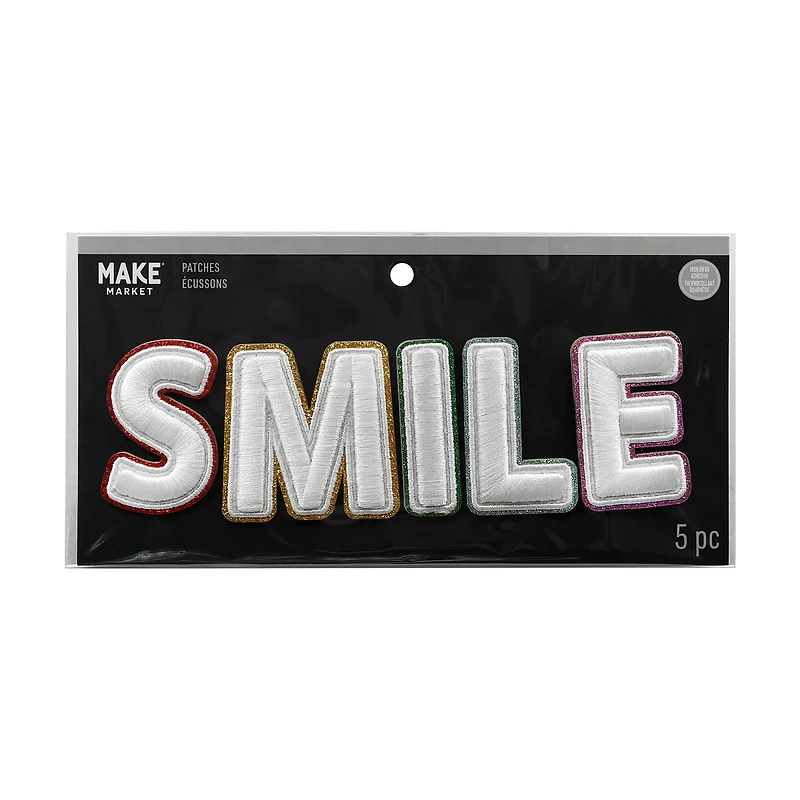 Glitter Smile Iron On Patch Set by Make Market®