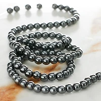 12 Pack:  Gray Hematite Round Beads, 4mm by Bead Landing™