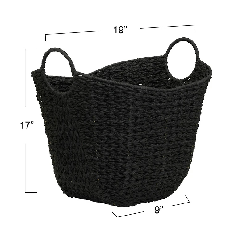 Household Essentials 17.5" Woven Paper Rope Basket with Handles