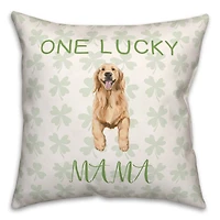 One Lucky Mama 18" x 18" Throw Pillow