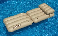 88" Inflatable Beige Adjustable Flip-Top Swimming Pool Lounger Raft