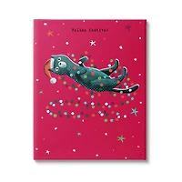 Stupell Industries Feline Festive Christmas Cat Canvas Wall Art