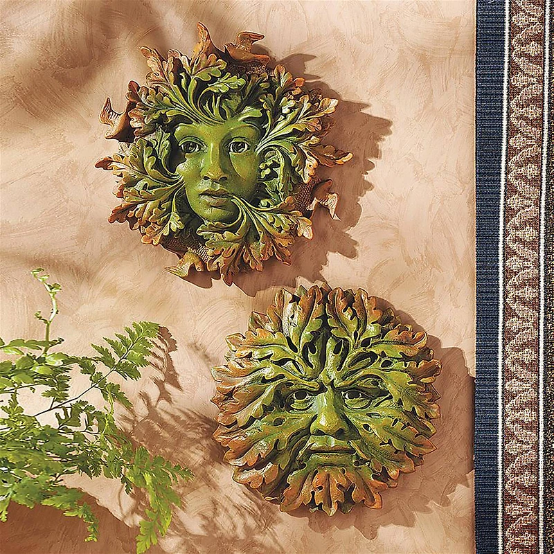 Design Toscano Somerset Green Woman & Man Wall Sculptures Set