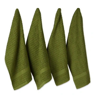 DII® Solid Antique Green Waffle Terry Dish Towels, 4ct.