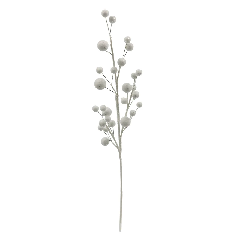 32" White Glitter Berry Stem by Ashland®