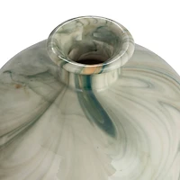 Hello Honey® Green Decorative Stoneware Vase with Marbled Designs Set