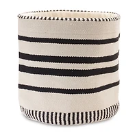 Black & White Striped Woven Cotton Basket Set