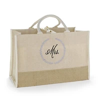 Hortense B. Hewitt Co. Rustic Wreath Mrs. Jute Tote Bag