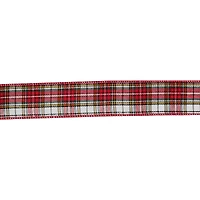 1.5" x30ft. Red Plaid Wired Ribbon by Celebrate It®