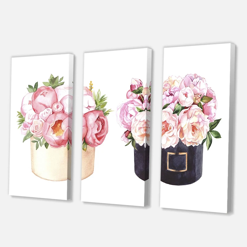 Designart - Flower Box With Peonies and Rose
