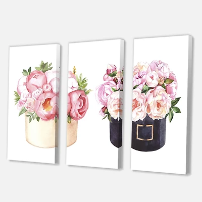 Designart - Flower Box With Peonies and Rose