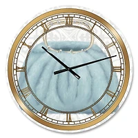 Designart 'Glam Cosmetics Blue Bag Glam Wall Clock