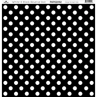 Paper Café White & Black Reverse Dot 12" x 12" Cardstock, 15 Sheets
