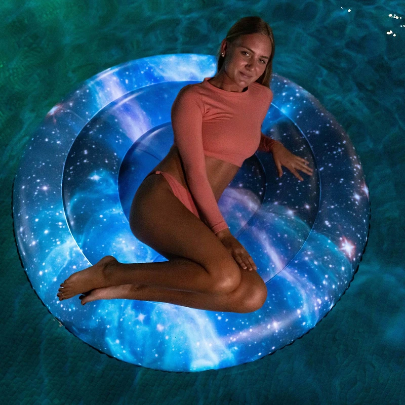PoolCandy 60" Illuminated Galaxy LED Jumbo Island Butterfly Nebula Float