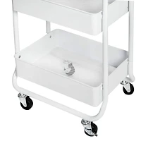 Honey Can Do White 3-Tier Metal Rolling Cart