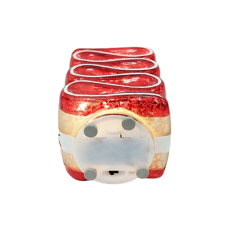 5.25" Red & White Candy Twist Glass LED Tabletop Décor by Ashland®