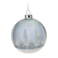 4" Frosted Forest & Village Glass Ball Ornament Set