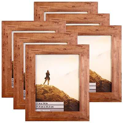 6 Pack: Home Natural Brown Wood Plank Frame by Studio Décor