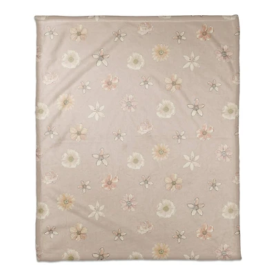 Florals Coral Fleece Blanket