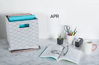 DII® 11" Gray Waves Cube Storage Bin